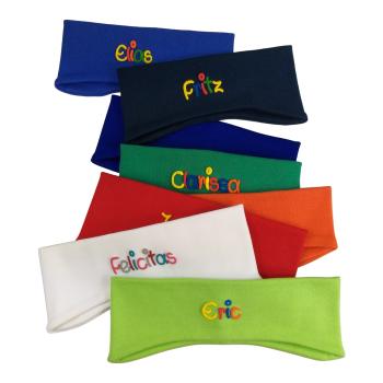 Preview: Ohrenstirnband mit Namen in verschiedenen Farben und Größen